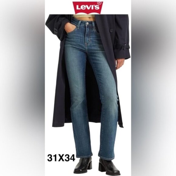 Levi's - Women's 725 High Rise Bootcut Jeans - Dark Indigo. Size: 31 x 34 (1842) - Picture 1 of 15